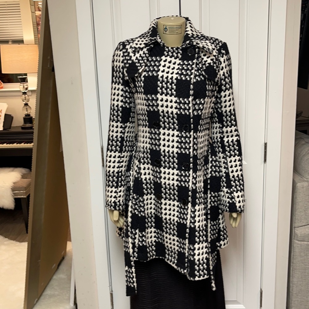 Black and white express style pea coat.